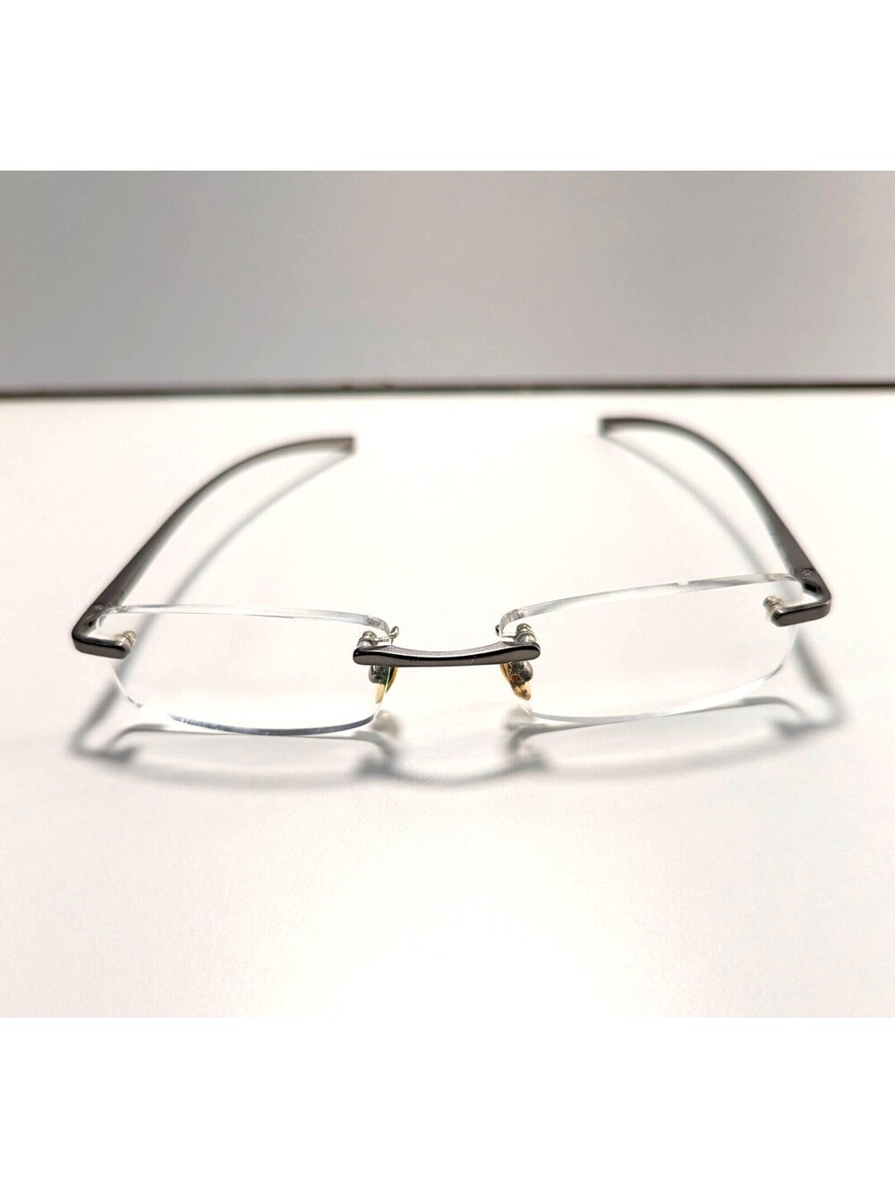 Foster Grant Rimless Reading Glasses AL12 Metal Legs Rectangular - FRAMES ONLY